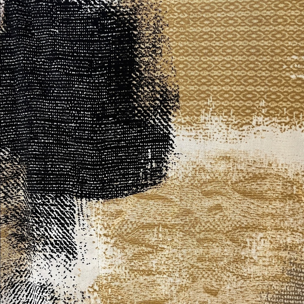 Sara Michelle Black and Gold Patterned Cardigan over black shirt. XLarge - Picture 6 of 11